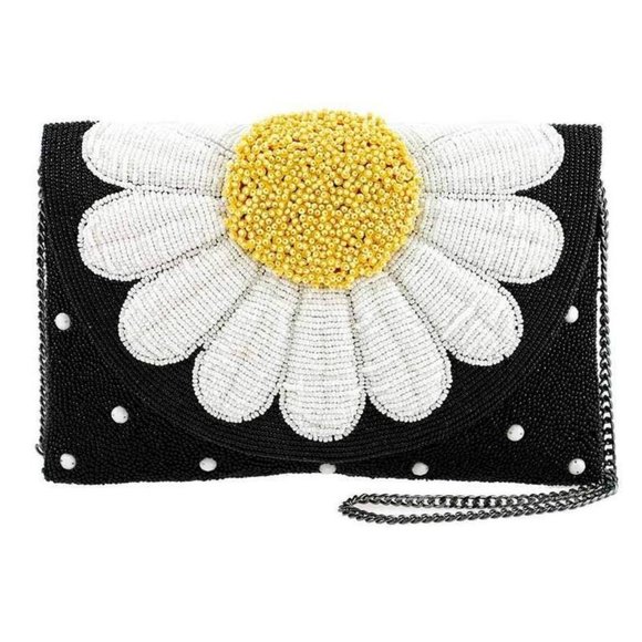 NWT New Mary Frances Oopsy Daisy Beaded Flower Crossbody Clutch Purse Retire Rar